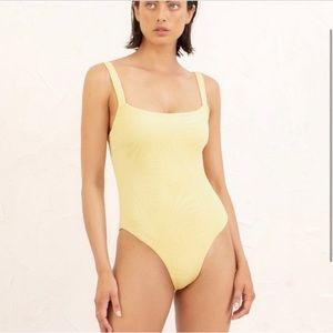 NWOT Fella yellow textured one piece